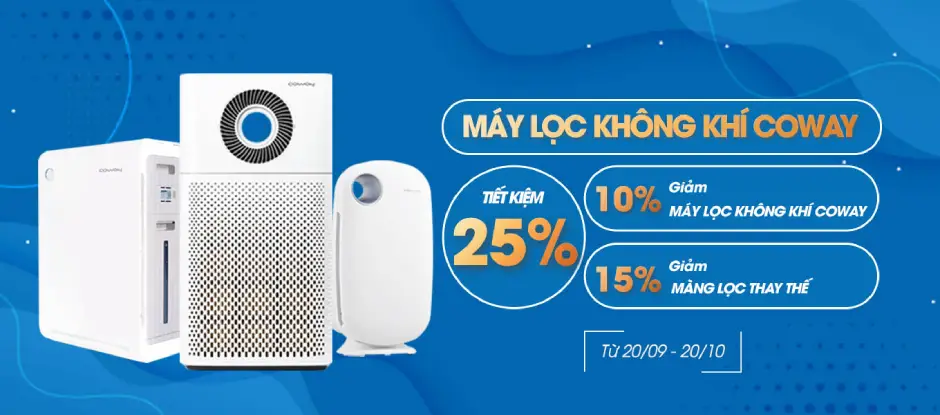 Máy lọc không khí Coway giảm tới 25%