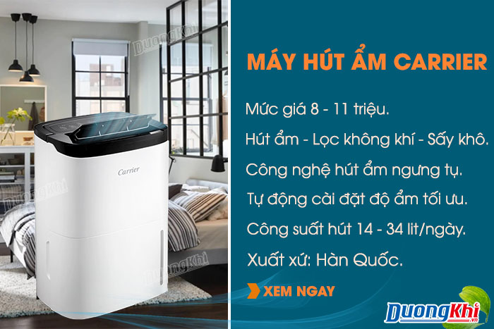 máy hút ẩm gia đình cao cấp carrier