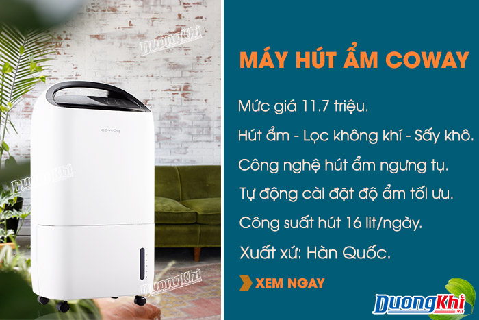 máy hút ẩm không khí gia đình coway ad-1615a