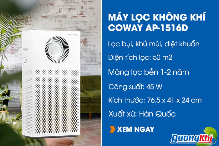 Máy lọc không khí Coway AP-1516D 50 m2
