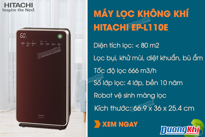 máy lọc không khí và tạo ẩm Hitachi EP-L110E