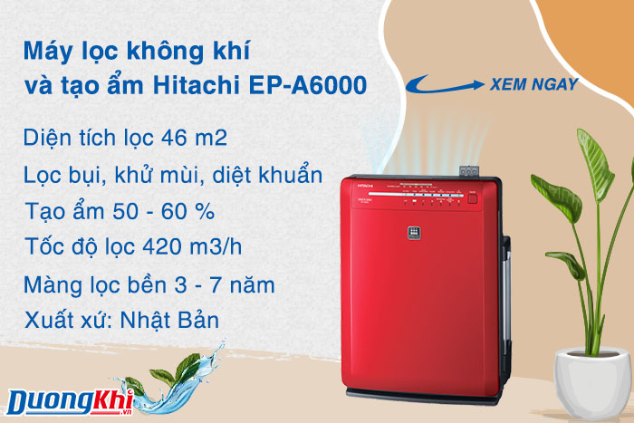 Máy lọc không khí và tạo ẩm Hitachi EP-A6000
