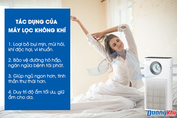 tác dụng khi sử dụng máy lọc không khí trong phòng ngủ