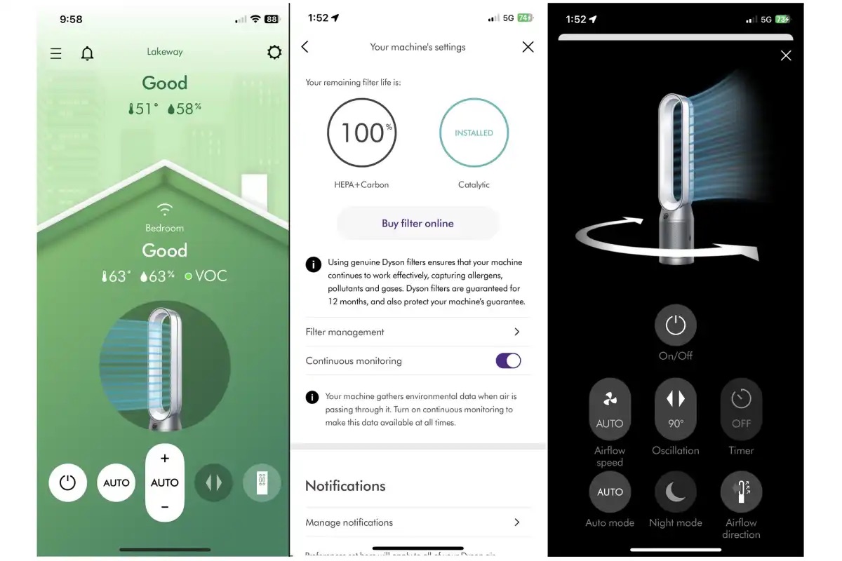 Thiết kế quạt không cánh và lọc không khí Dyson TP09