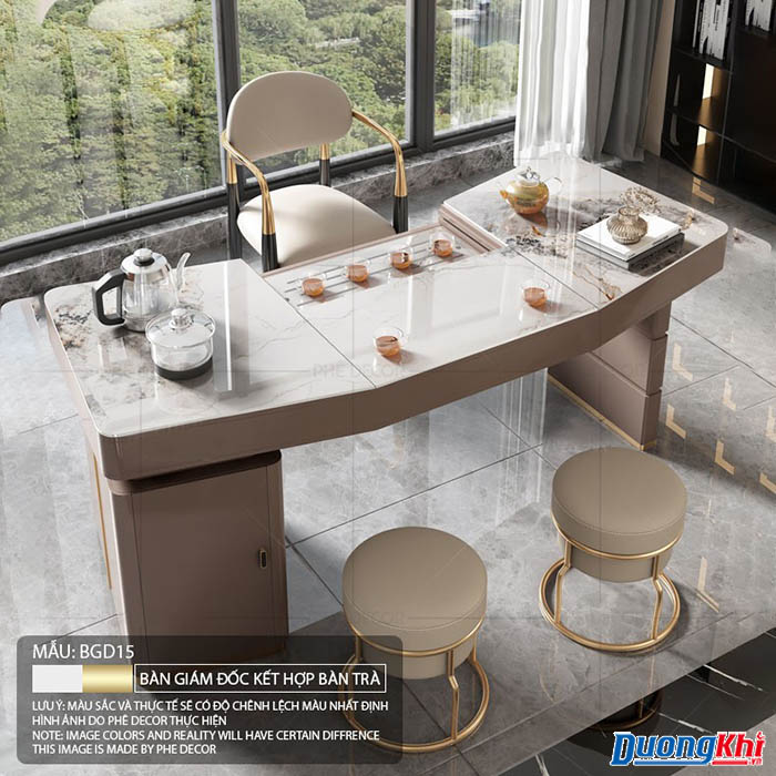 bàn giám đốc kết hợp bàn trà cao cấp BGD15