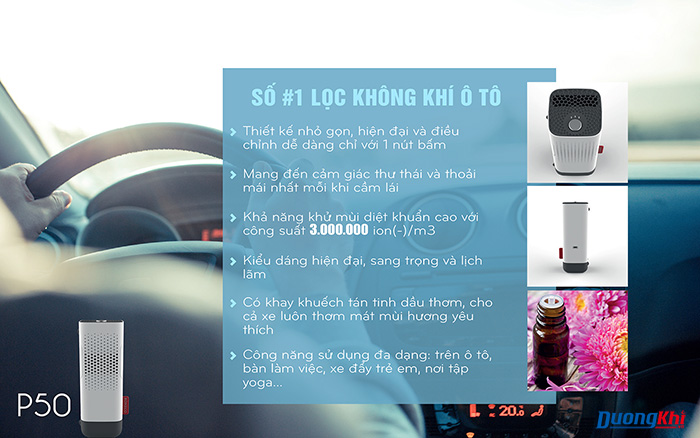 Khử trùng ô tô với máy lọc không khí Boneco P50