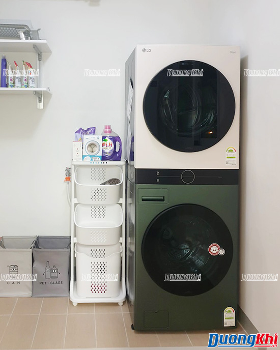 tháp giặt sấy lg